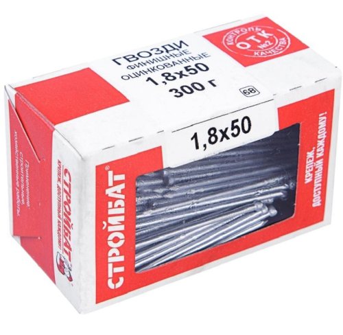 Гвозди финишные оцинкованные Стройбат 1,8х50 (0,3 кг)  картинка